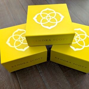 3 KENDRA SCOTT EMPTY Yellow White Magnetic Gift Storage Jewelry Box 1 med 2 lrg